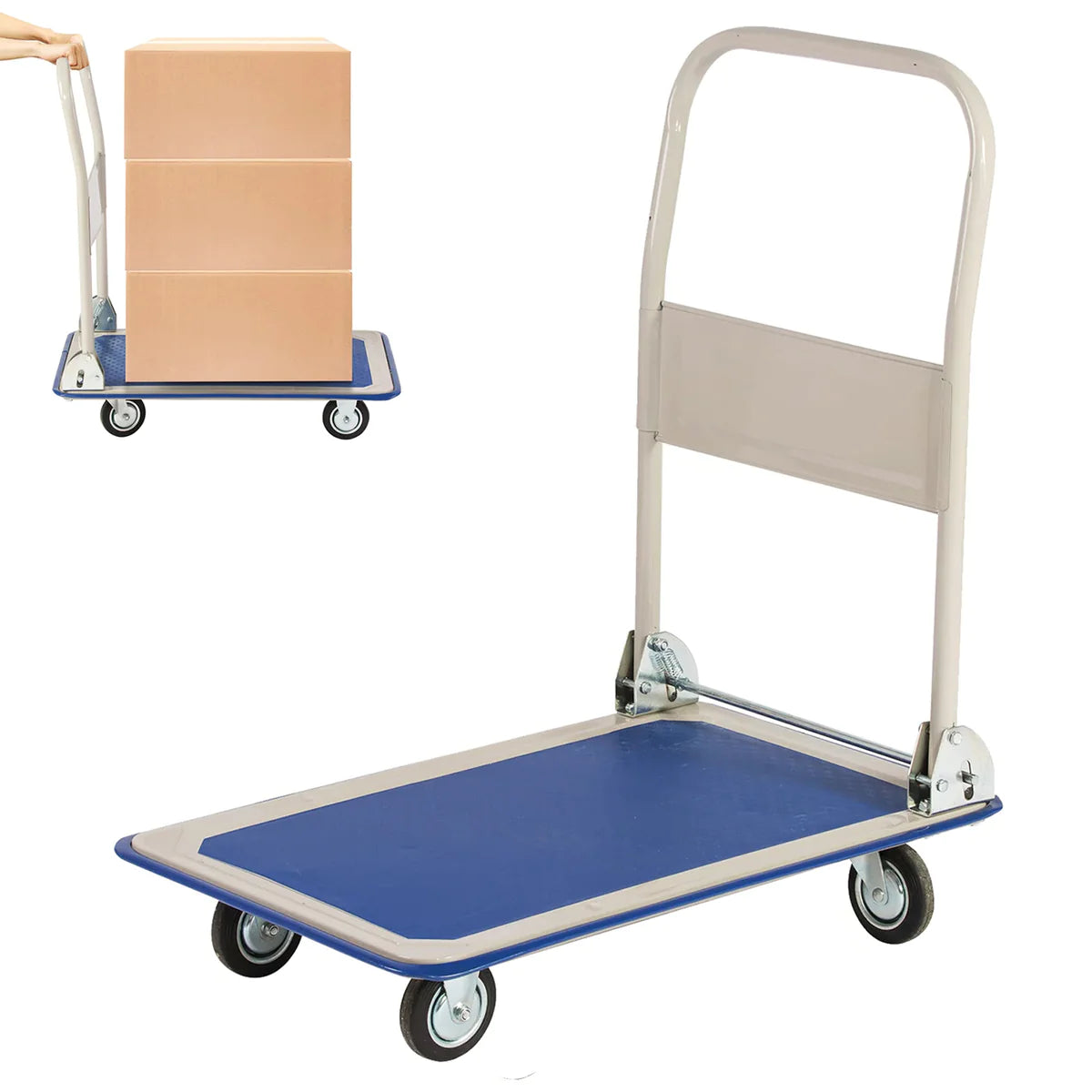 Collapsible Platform Cart Hand Truck Moving Push Flatbed Trolley, 330lbs Capacity