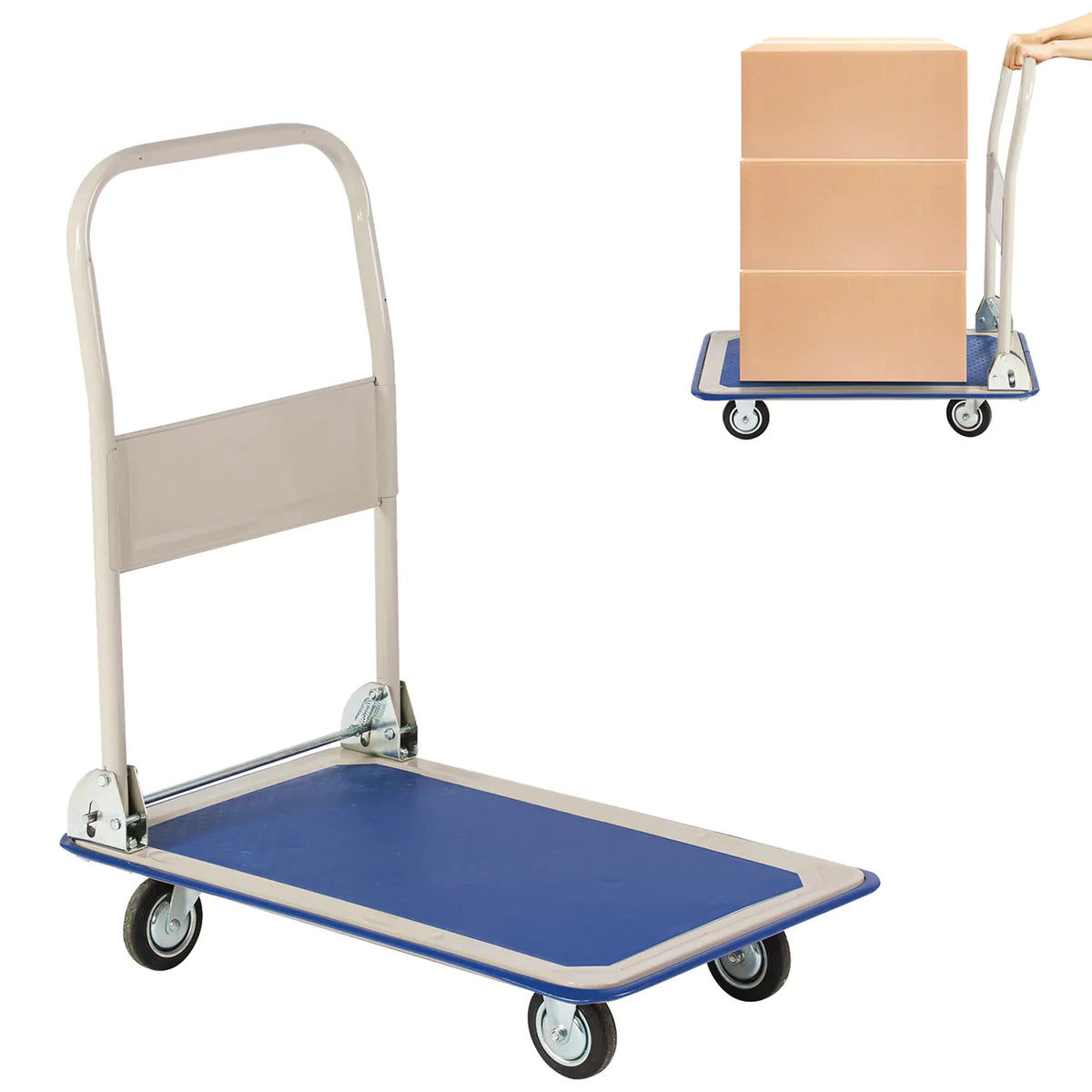 Collapsible Platform Cart Hand Truck Moving Push Flatbed Trolley, 330lbs Capacity