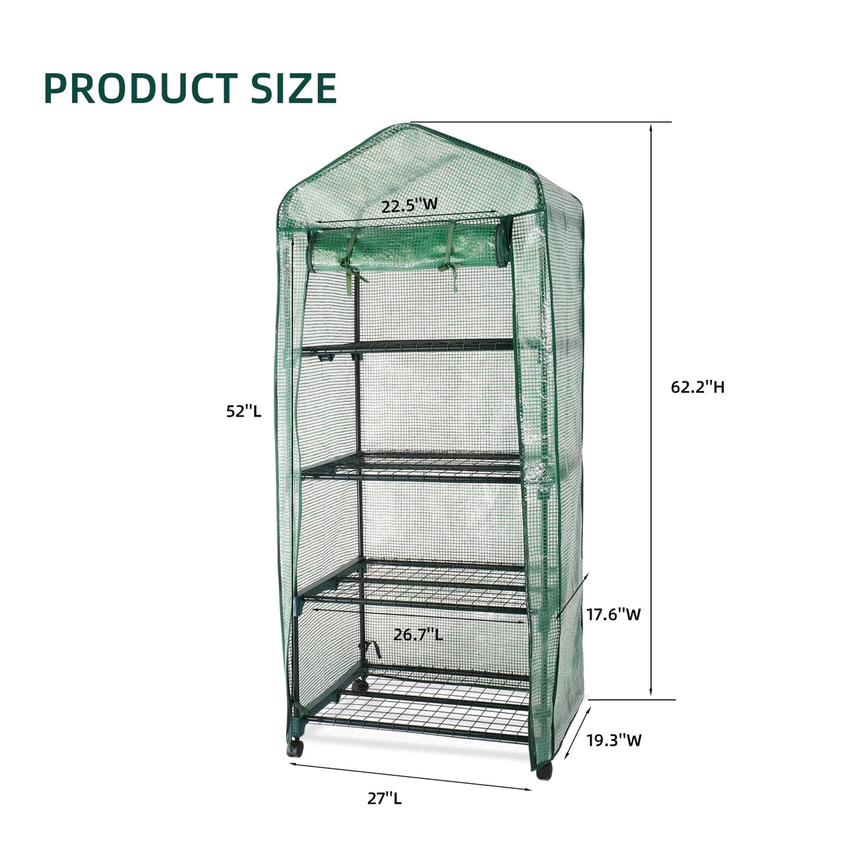 Small Greenhouse Metal Shelf with Cover Pot Available