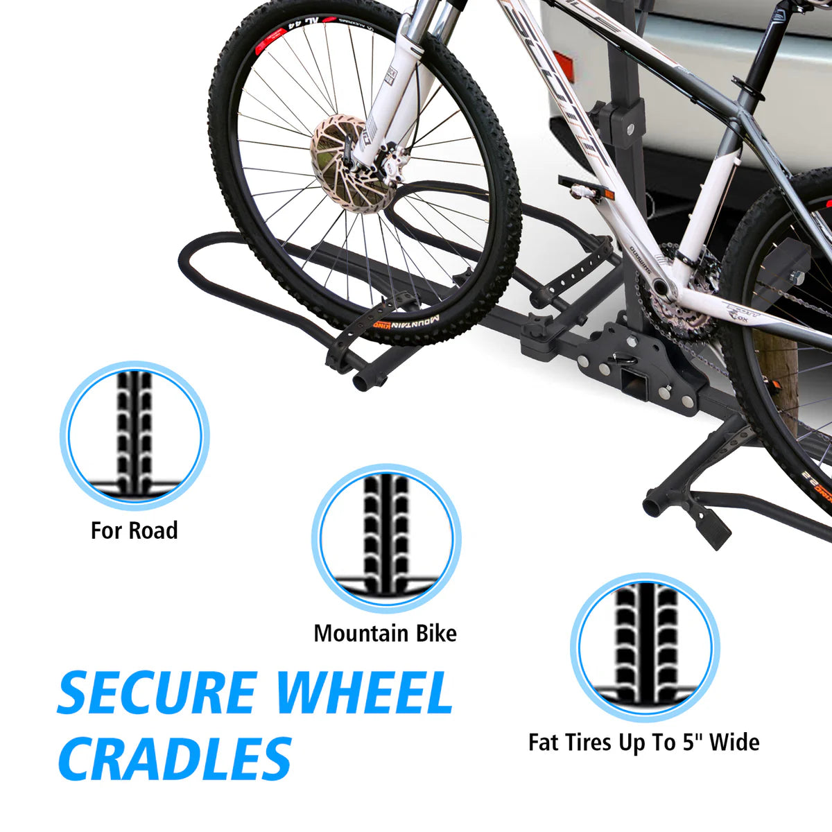 Hitch Mount Bike Rack for 2 Bikes Platform Style Bicycle Carrier for Car with 2  Hitch Receiver, S Tube