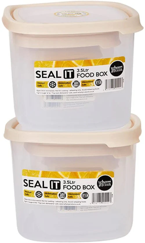 Premier Food Storage Containers Food Container Set with Lids Wham Box,Red,Milkwhite, Seal IT