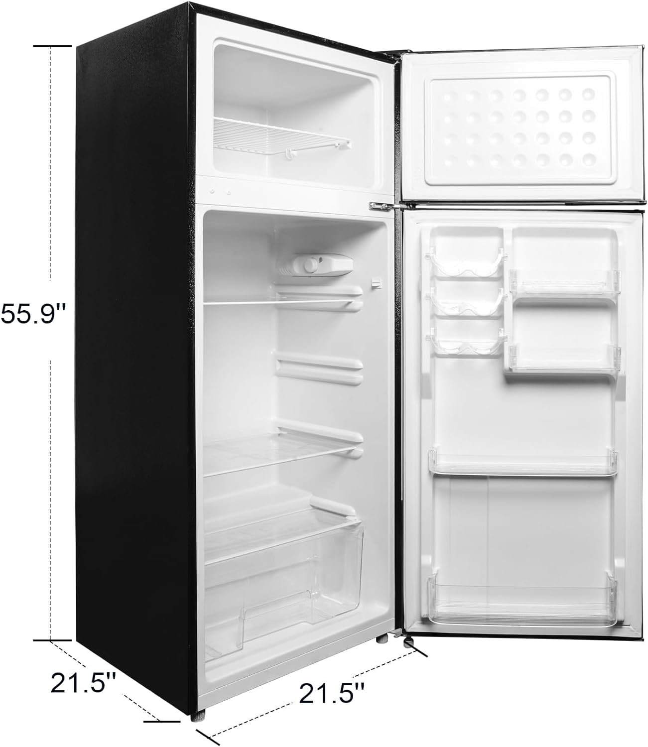 7.7 Cu Ft Mini Fridge with Freezer, Double Door Apartment Size Refrigerator