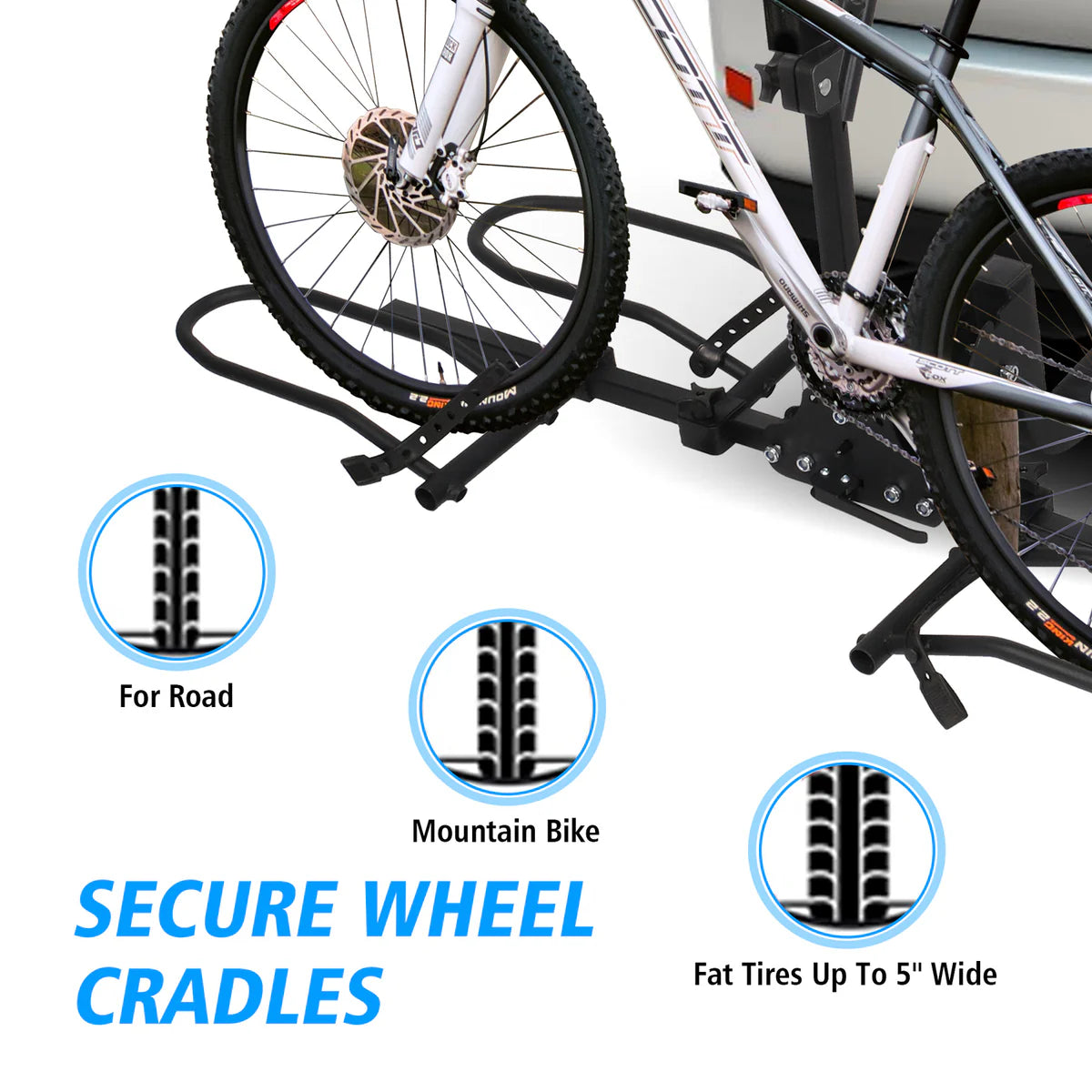 Hitch Mount Bike Rack for 2 Bikes Platform Style Bicycle Carrier for Car with 2  Hitch Receiver, Folding