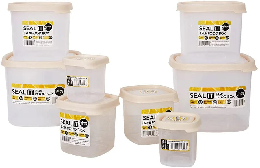 Premier Food Storage Containers Food Container Set with Lids Wham Box,Red,Milkwhite, Seal IT