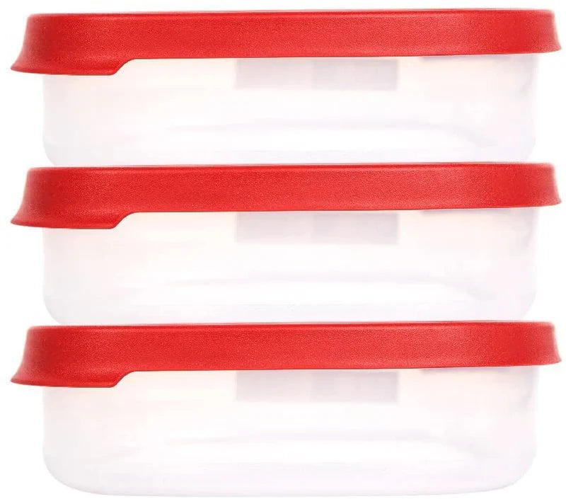 6PCS BPA Free Reusable Plastic Container Food Saving Storage Set,Set of 3, (4 Cup)
