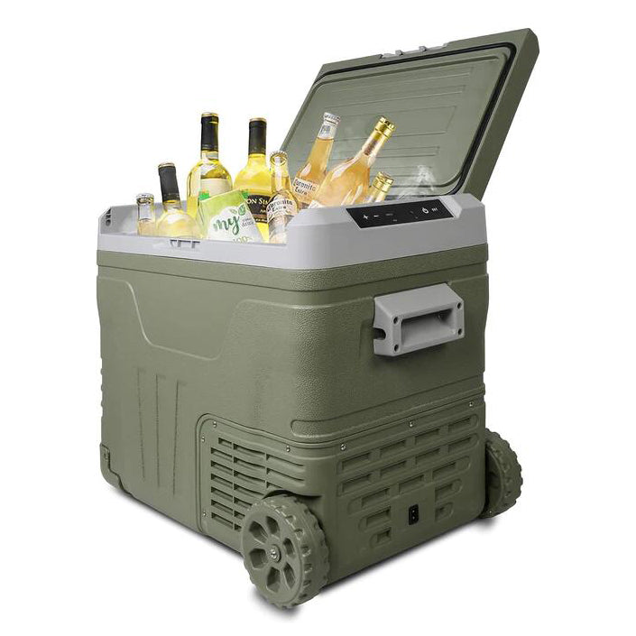 12 Volt 52 Quart Dual Zone Car Refrigerators, -4�H~68�H, Portable Freezer Electric Cooler 12/24V DC & 100-240V AC | karmasfar.com
