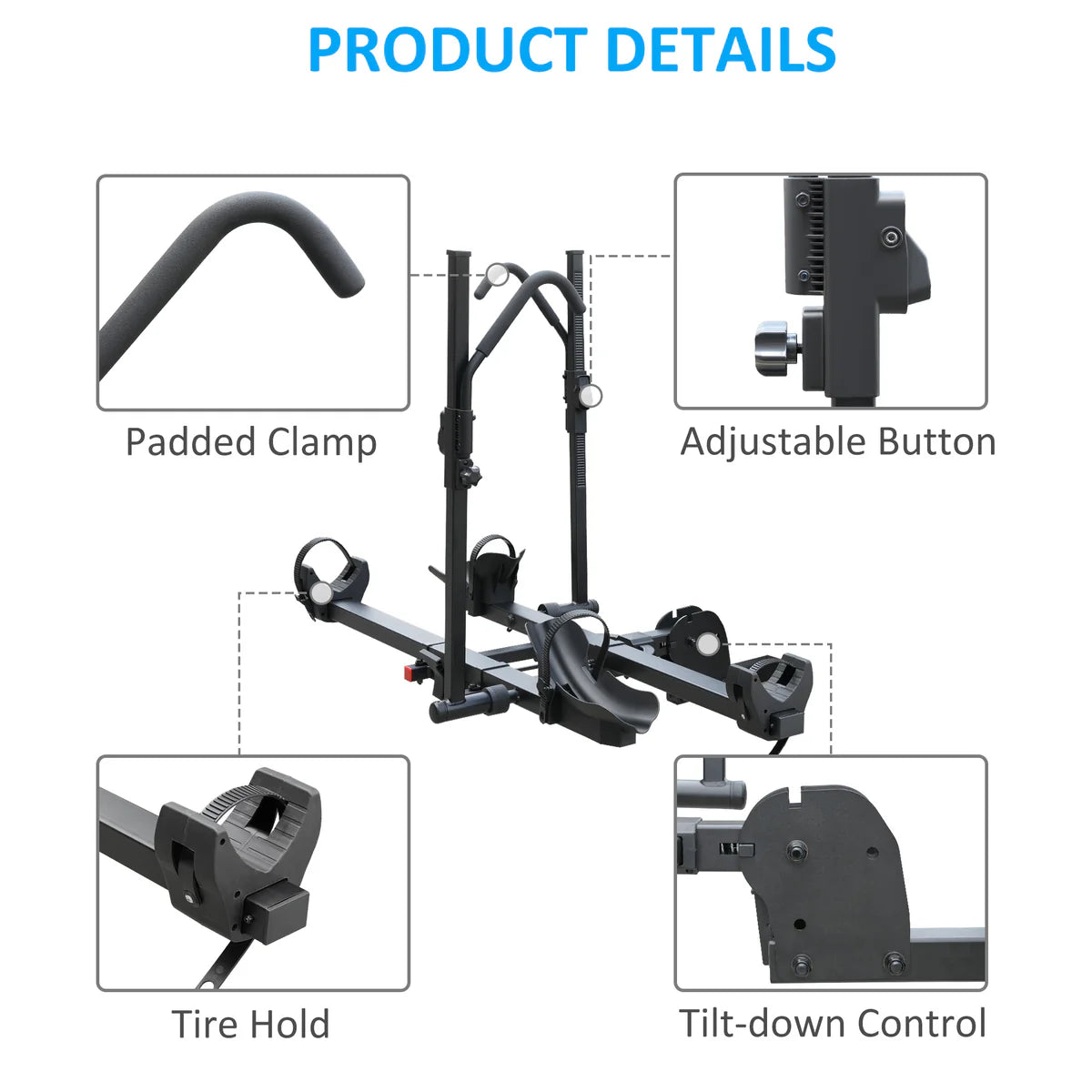 Platform Style Hitch Mount Bike Rack for 2 Bikes Carrier for Car SUV with 2  Hitch Receiver