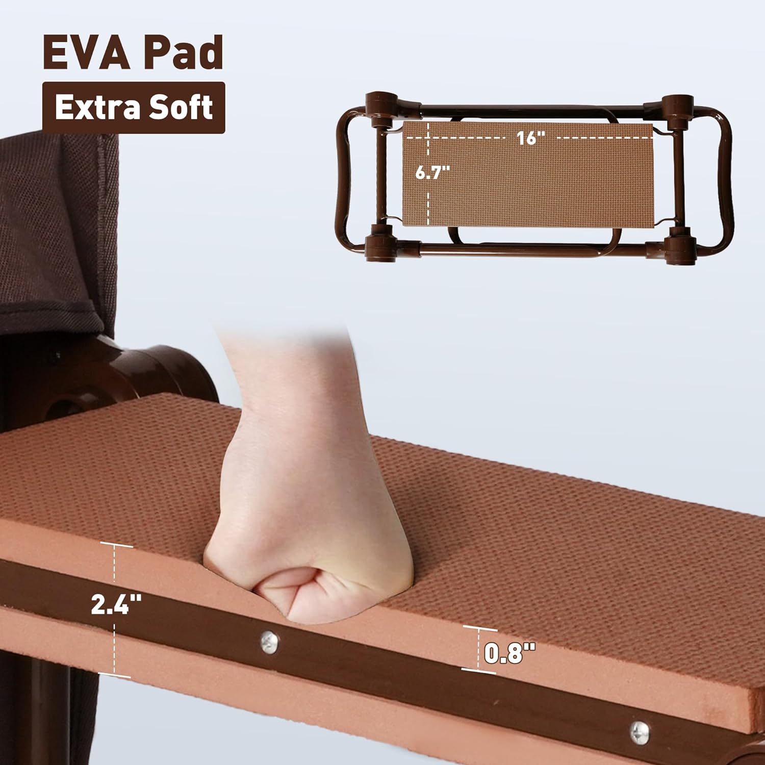 Garden Kneeler and Seat Bench, Heavy Duty Lightweight Garden Stool with 2 Tool Pouches