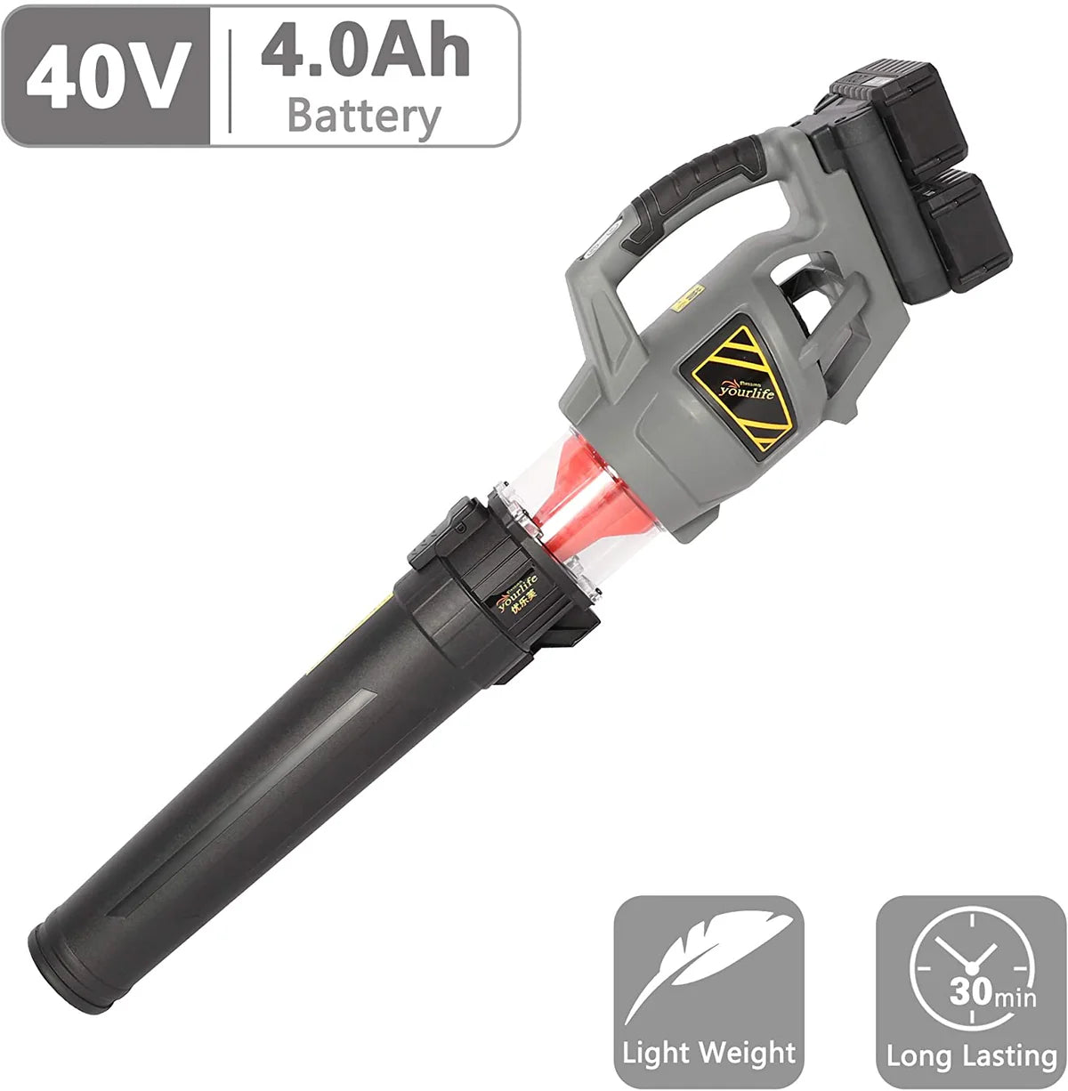 Cordless Leaf Blower Battery Powered Electric Leaf Blower 89 MPH Variable Speed 18000 RPM 40V Lithium Leaf Blower Cordless with Battery & Charger Garden Cleaning Garage Dusting