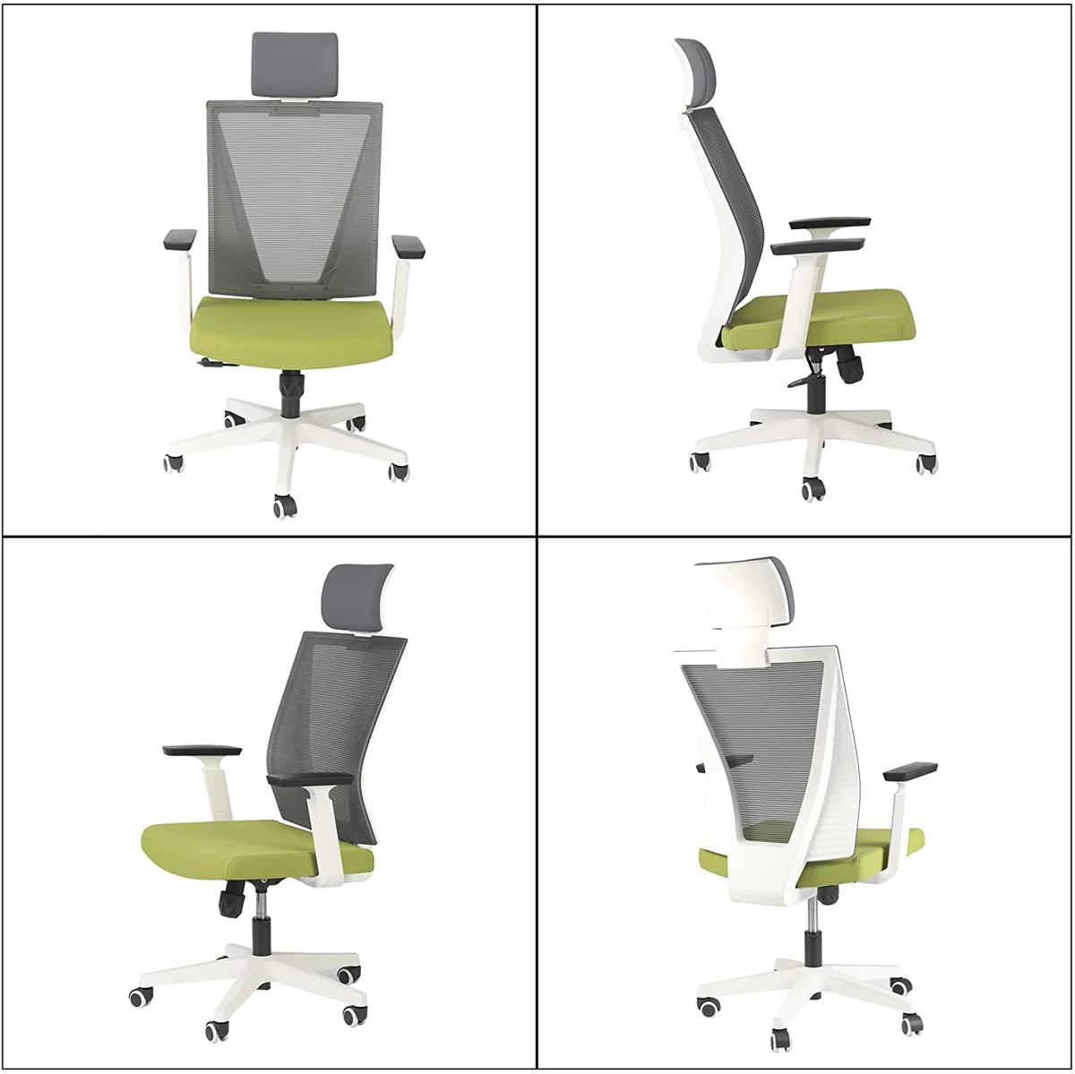 Adjustable Mesh Chairs Ergonomic Chairs with Lumbar Support Armrest Headrest, High Back