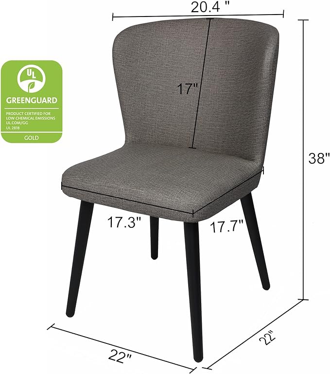 2 Pack Vanity Chair for Makeup Room Dining Chair Upholstered Side Chairs with Soft PU Leather Seat Backrest and Maximum Weight 300 LBS