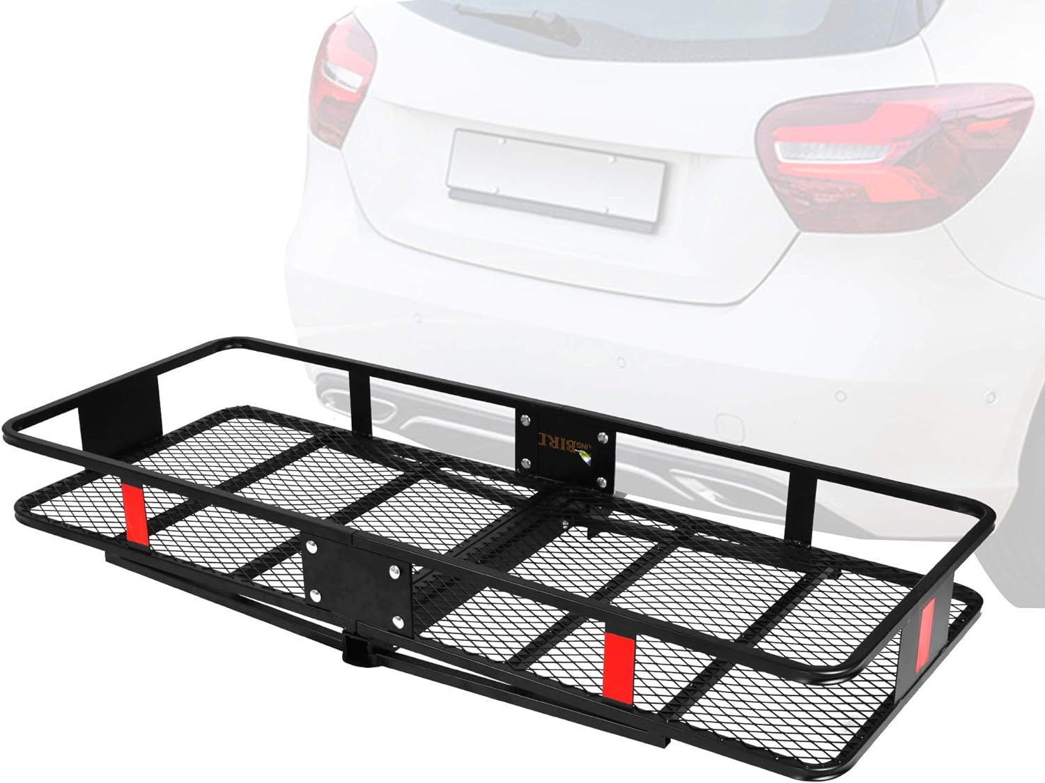 60  x 24  x 6.5  Hitch Mounted Folding Cargo Carrier, 500lbs Capacity