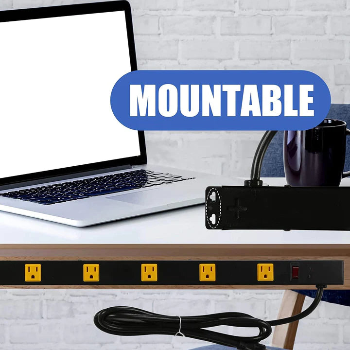 Surge Protector Power Strip with Outlets Ports 6-Foot Cord for Home, Office -Black (1, 10outlets)