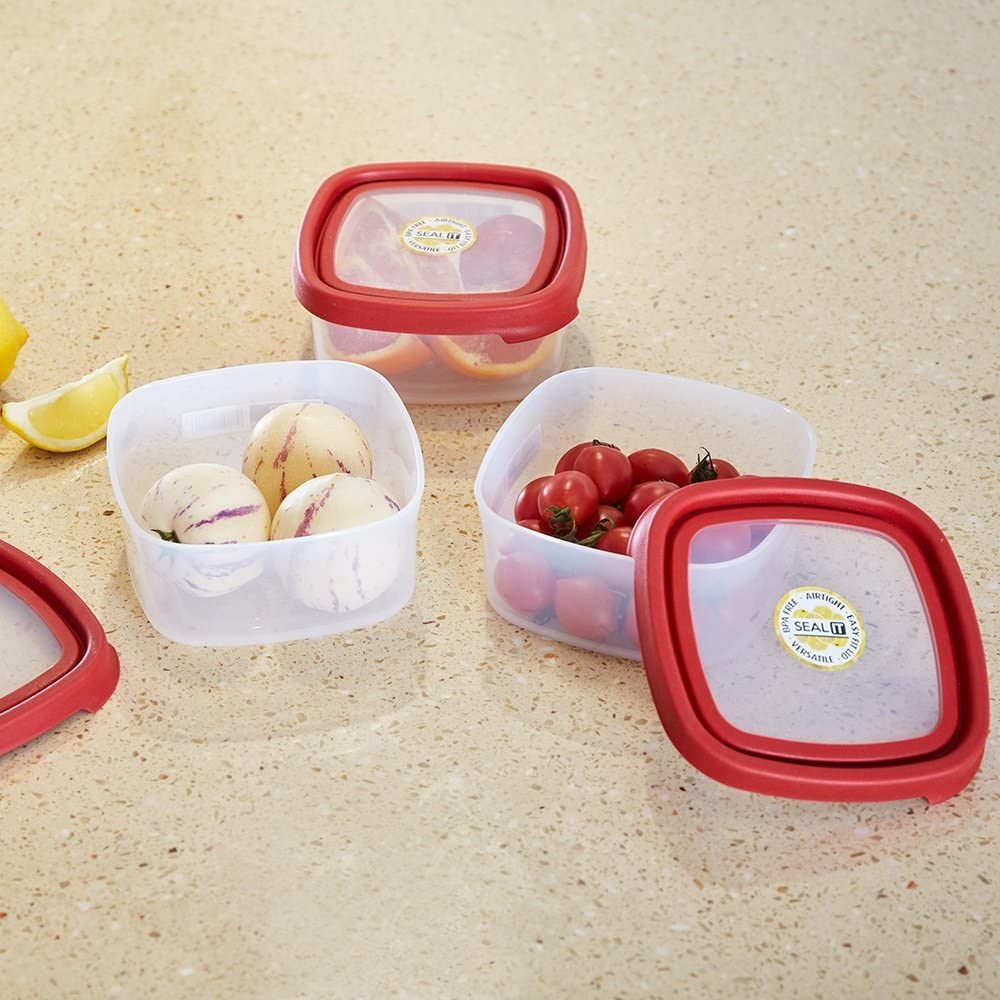 6 PCS Food Storage Containers With Lids Durable Plastic Containers Set,Set of 3 (3.2 Cup)