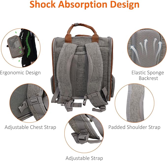 Expandable Cat Carrier Backpack, Airline Approved Foldable Pet Carrier for for Small Cats Dogs Puppies
