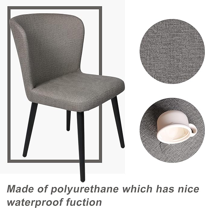2 Pack Vanity Chair for Makeup Room Dining Chair Upholstered Side Chairs with Soft PU Leather Seat Backrest and Maximum Weight 300 LBS