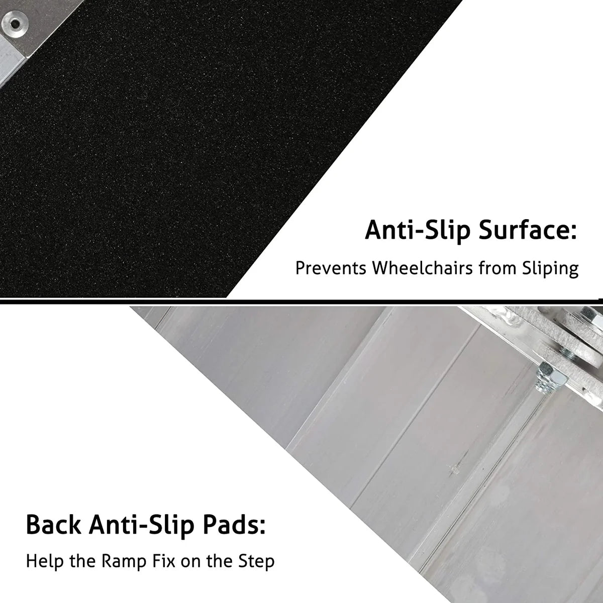8ft Portable Ramp for Wheelchair Folding Aluminum Alloy Ramp with Handle