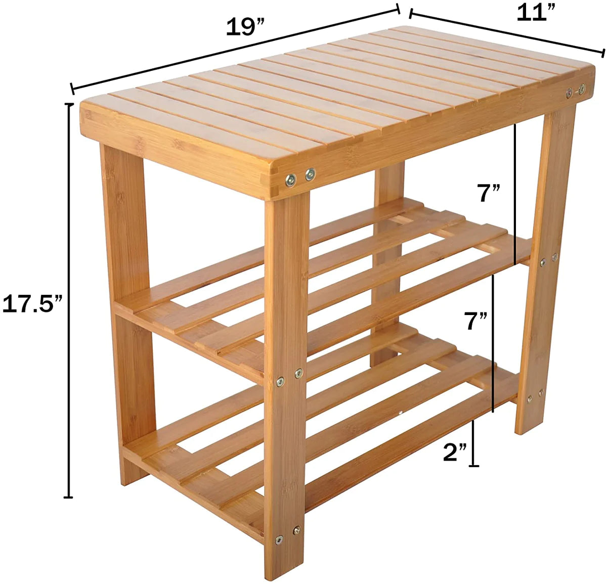 Solid Wood Double Shoe Bench Shoe Rack