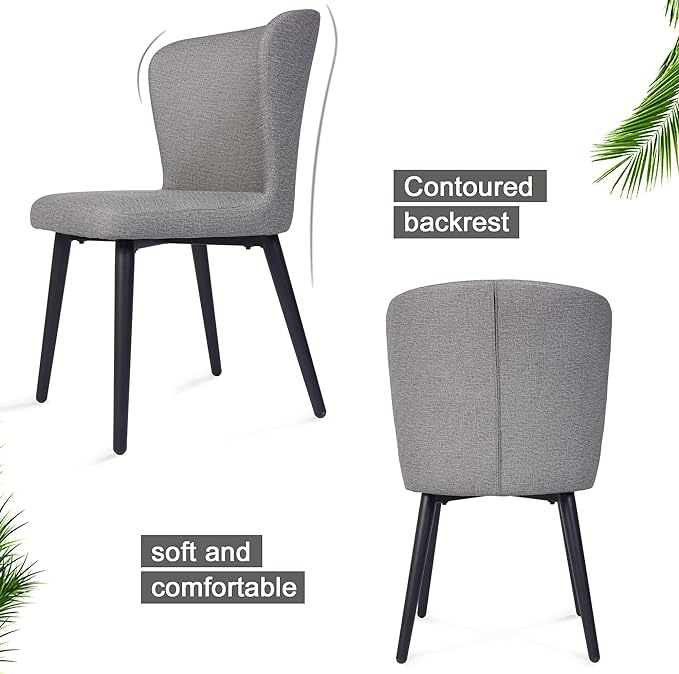 2 Pack Vanity Chair for Makeup Room Dining Chair Upholstered Side Chairs with Soft PU Leather Seat Backrest and Maximum Weight 300 LBS