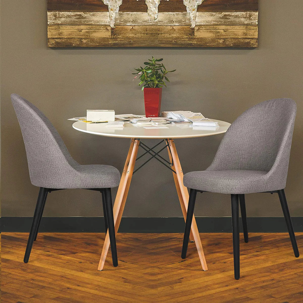 Elegant and Modern Dining Chair Set of 2, Metal Frame Comfortable and High Class Vinyl Seat, Water Repellent & Fire Retardant Suitable for Home and Restaurants, 400 lbs