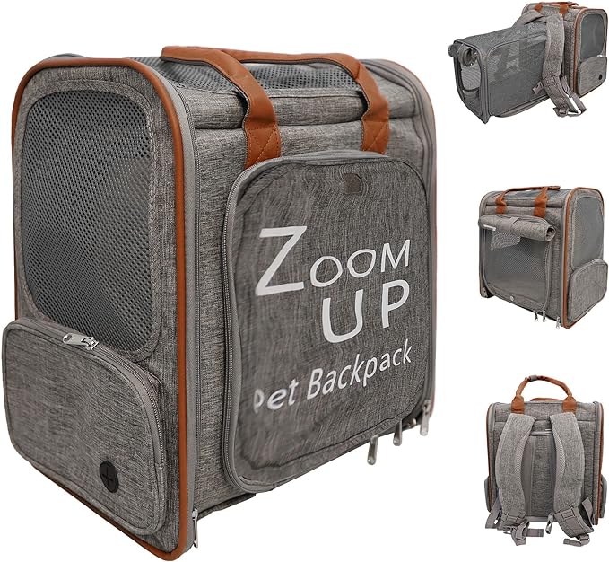 Expandable Cat Carrier Backpack, Airline Approved Foldable Pet Carrier for for Small Cats Dogs Puppies