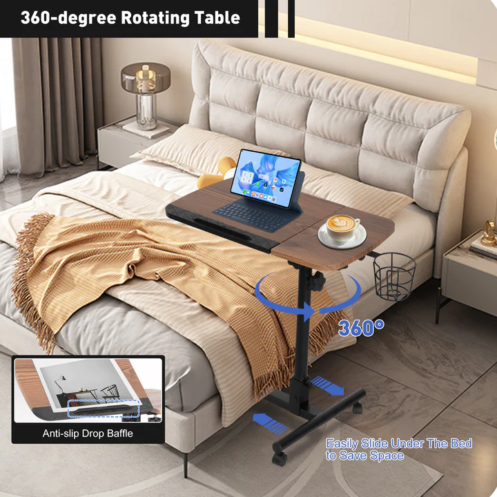 Versatile Mobile Laptop Cart: Height Adjustable Stand with Wheels