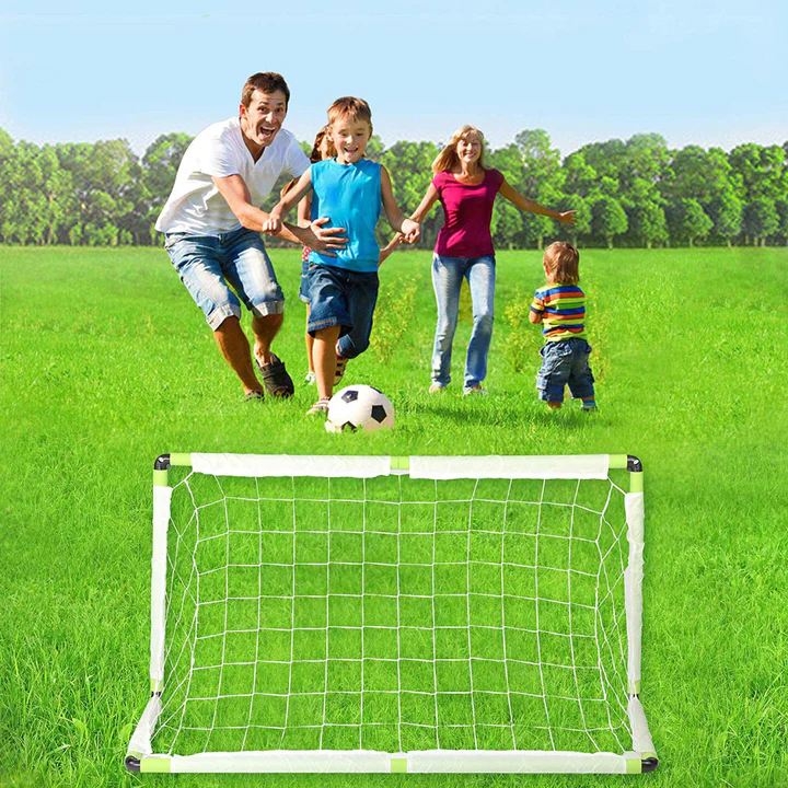 Kids Soccer Goal Portable Football Practice Net with Carry Bag and 4 Ground Stakes for Games and Training