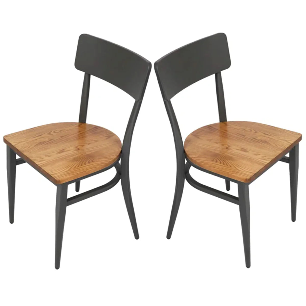 2 Set of Mid-Century Wooden Dining Chairs Metal Solid Wood Chair, Open π Back | karmasfar.us
