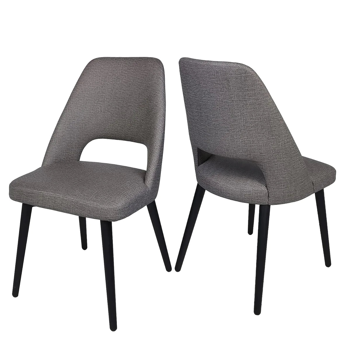 2 Set of  Modern Dining Room Chairs Upholstered Side Chairs with Soft PU Leather Seat Backrest, Gray
