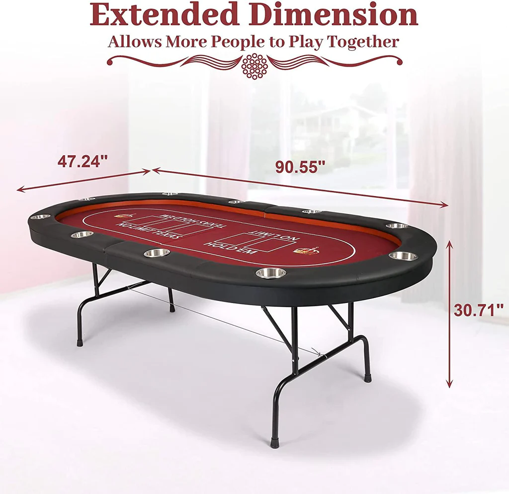 10 Players Folding Casart Poker Table Card Game Table | karmasfar.us
