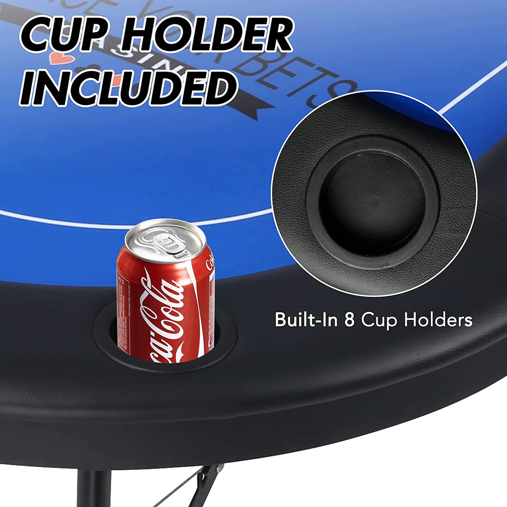 Foldable 6-8 Players Poker Table Texas Holdem Poker Casino Games