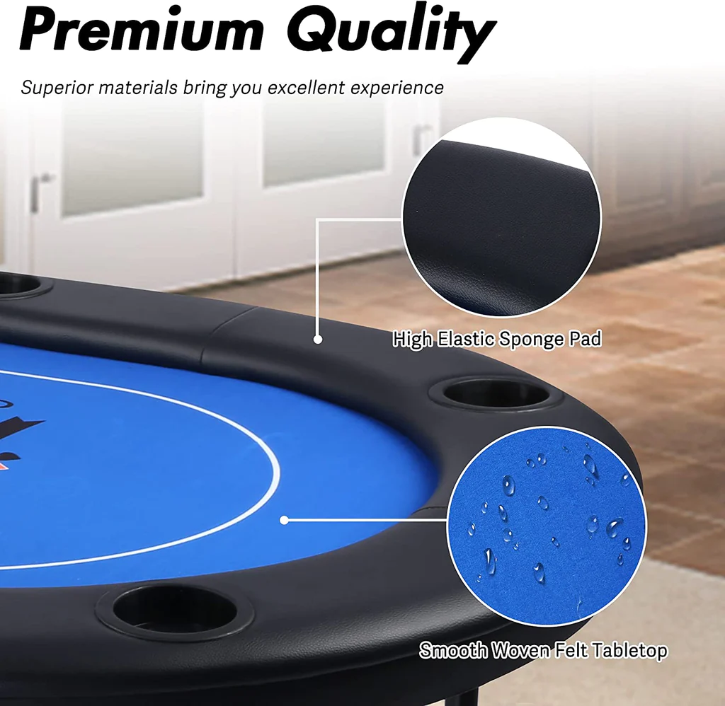 Foldable 6-8 Players Poker Table Texas Holdem Poker Casino Games