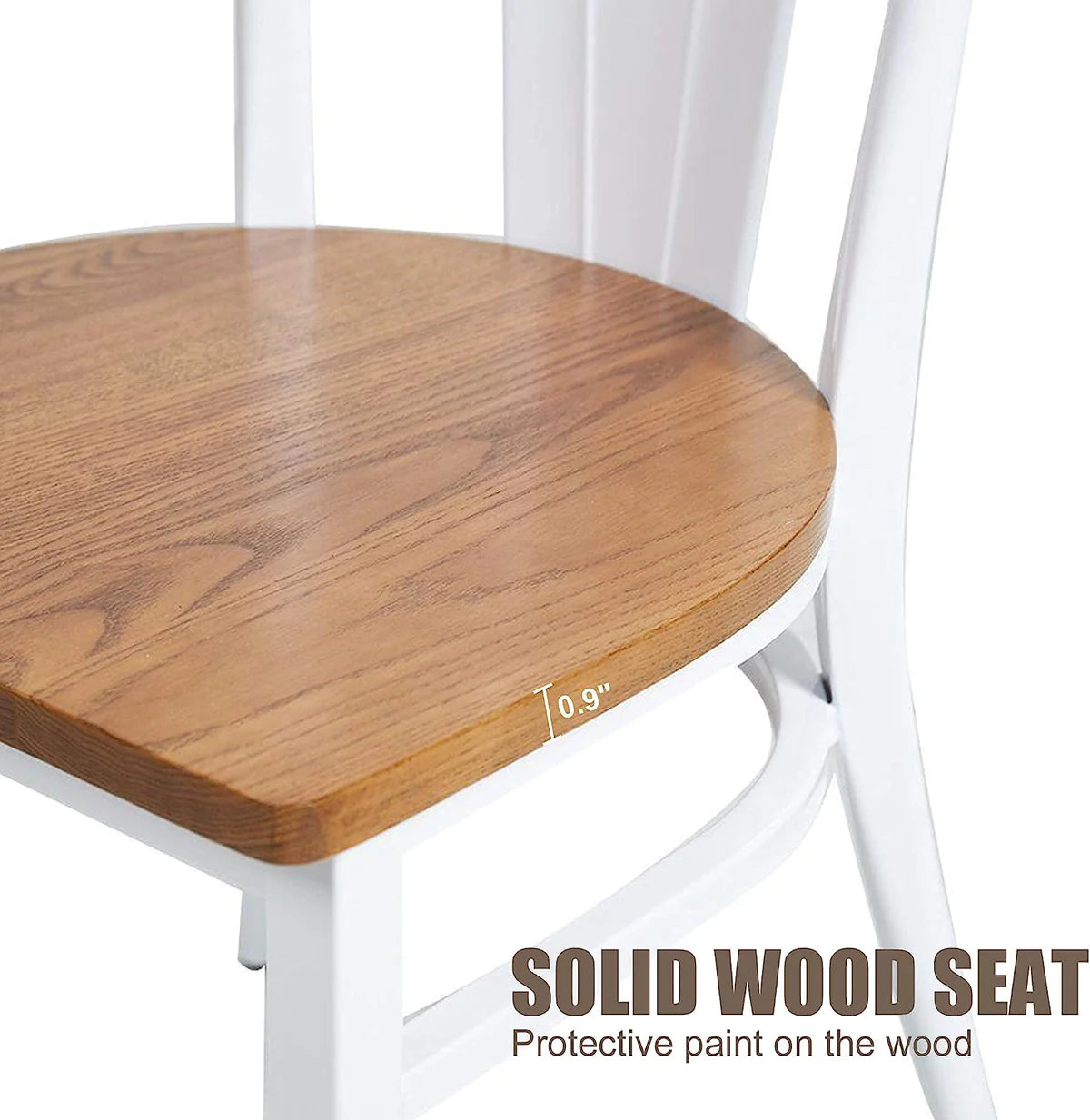 2 Set of Dining Room Side Chair Wood Kitchen Chairs with Metal Legs, Retro Back | karmasfar.us

