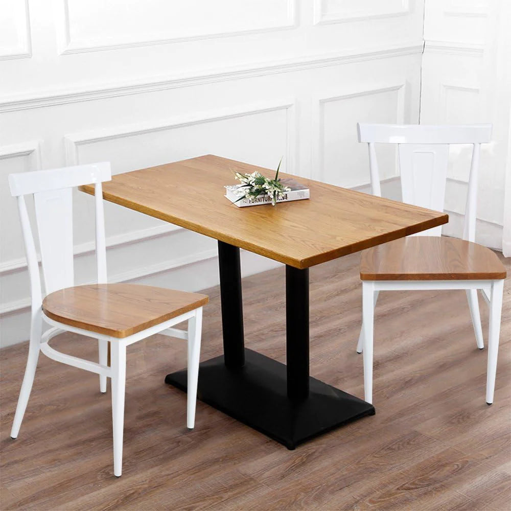 2 Set of Dining Room Side Chair Wood Kitchen Chairs with Metal Legs, Retro Back | karmasfar.us


