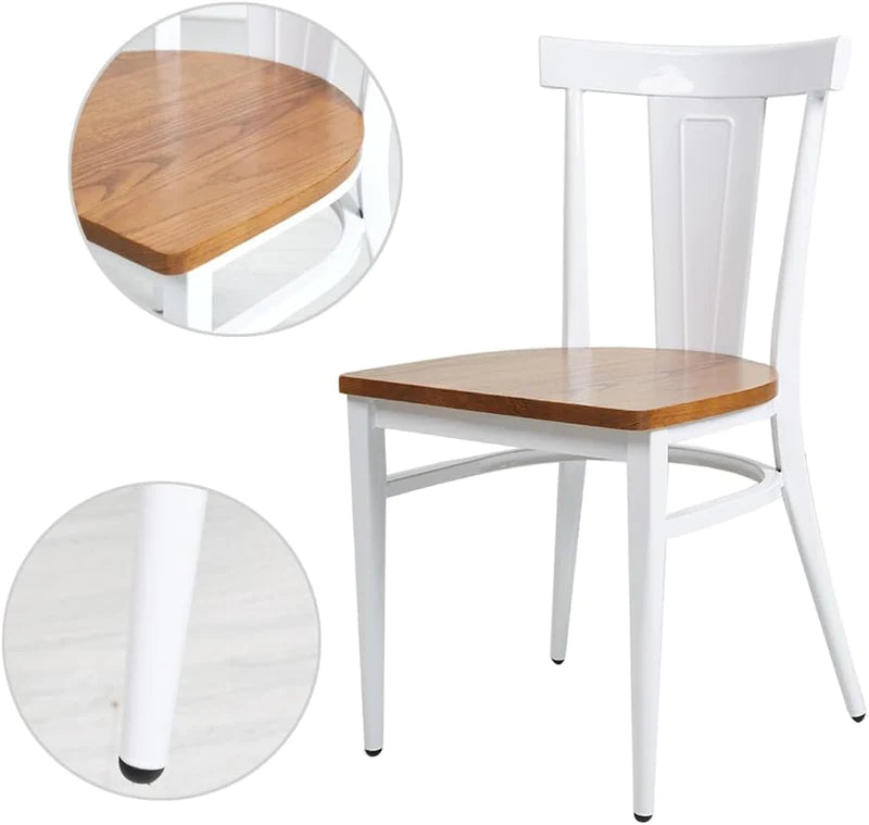 2 Set of Dining Room Side Chair Wood Kitchen Chairs with Metal Legs, Retro Back | karmasfar.us

