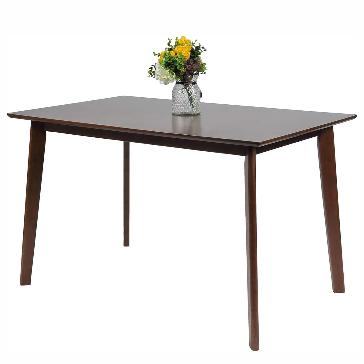 47.2  Rectangle Dining Table for 4-6 Mid-Century Kitchen Table with Solid Wood Leg