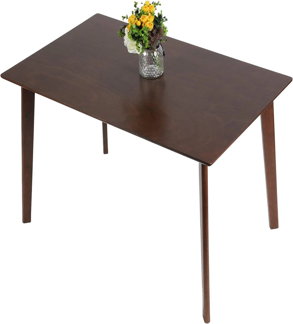 47.2  Rectangle Dining Table for 4-6 Mid-Century Kitchen Table with Solid Wood Leg