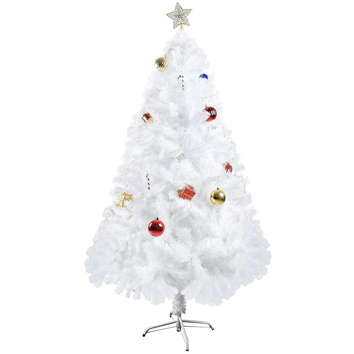 6ft Premium Artificial Christmas Spruce Tree 800 Branch Tips w/Metal Stand, White