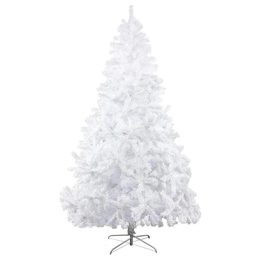 8’ Artificial Christmas Tree with 1500 Branch Tips, Decorations, White | karmasfar.us