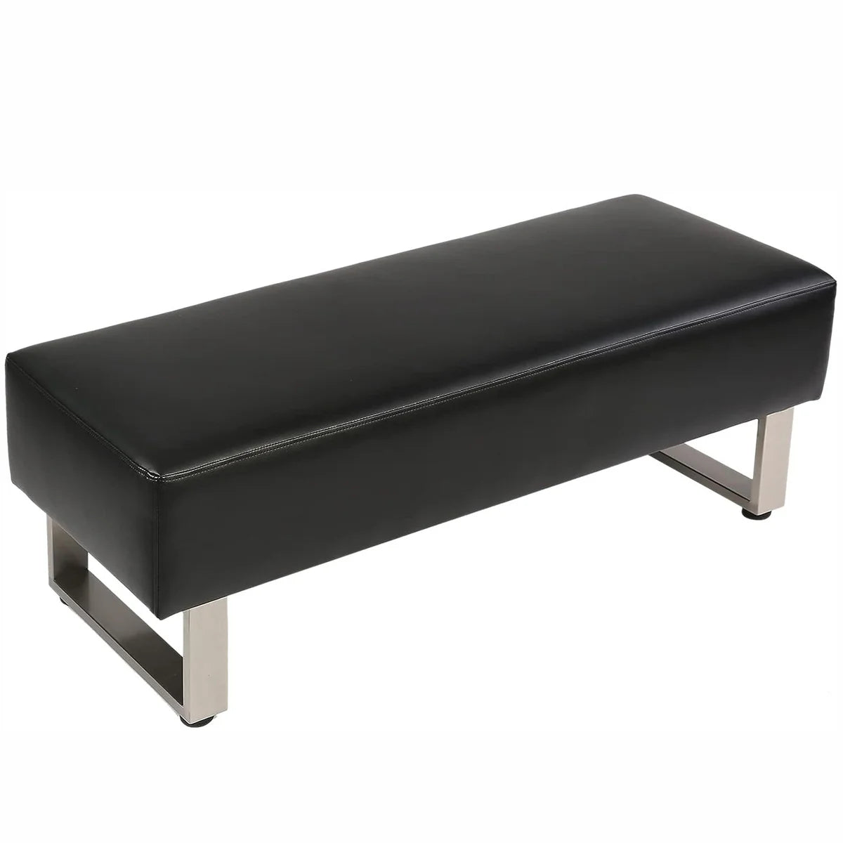 47 L Modern PU Leather Dining Room Bench Upholstered Padded Seat, Beige