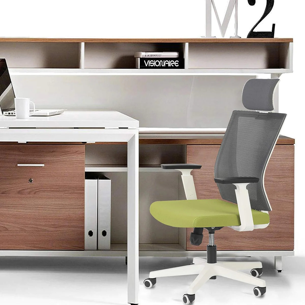 Adjustable Mesh Chairs Ergonomic Chairs with Lumbar Support Armrest Headrest, High Back