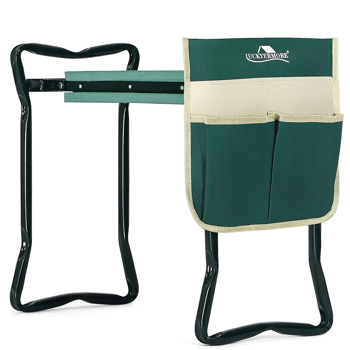 Portable Foldable Garden Kneeler Bench with Tools Bag, Green