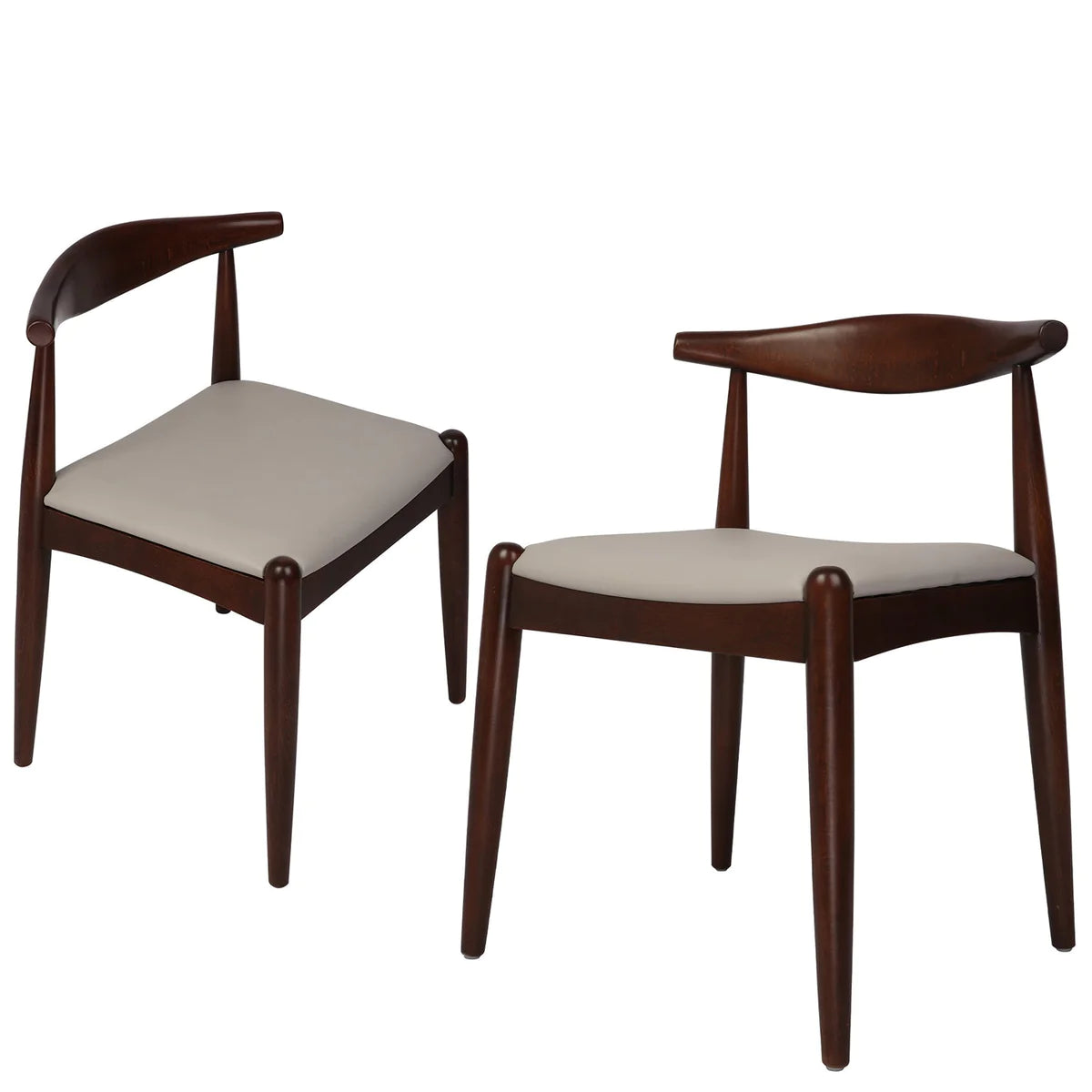 2 Set of Upholstered Solid Wood Side Chairs Modern Kitchen Chairs, Dinning Chair，Walnut | karmasfar.com
 