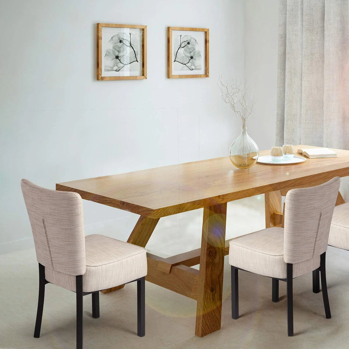 2 Set of Upholstered Chairs PU Leather Modern Dining Room Chairs, Soft, Multiple colors | karmasfar.com

