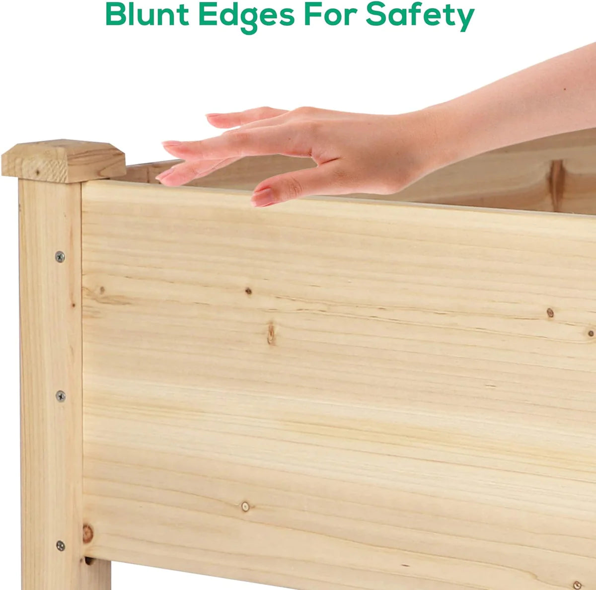47.2 x21.6 x29.5  Raised Garden Bed Standing Elevated Planter Wooden Box with Drain Hole