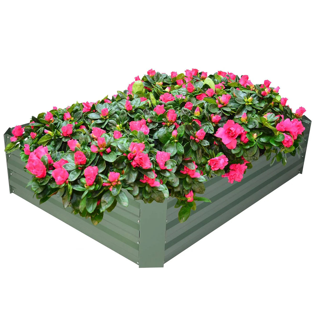 48 x36 x12  Raised Garden Bed Galvanized Planter Box Anti-Rust Coating Planting Vegetables Herbs and Flowers