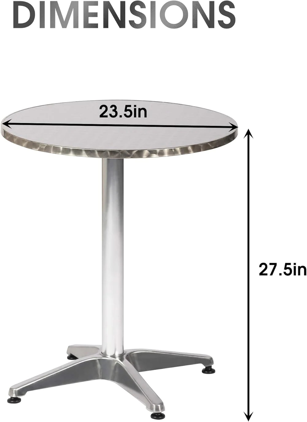 Outdoor courtyard recreation metal round table, X-shaped Base, Multiple dimensions