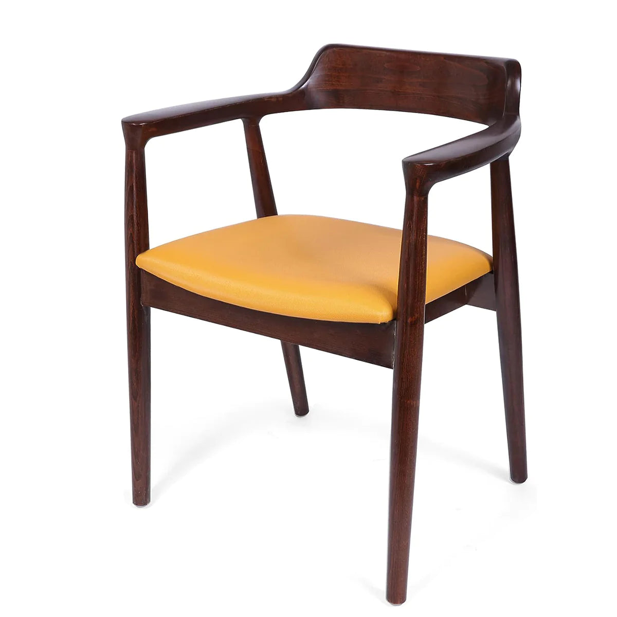 Wood Dining Chairs Mid Century Upholstered Side Chairs with Beech Frame and Armrest