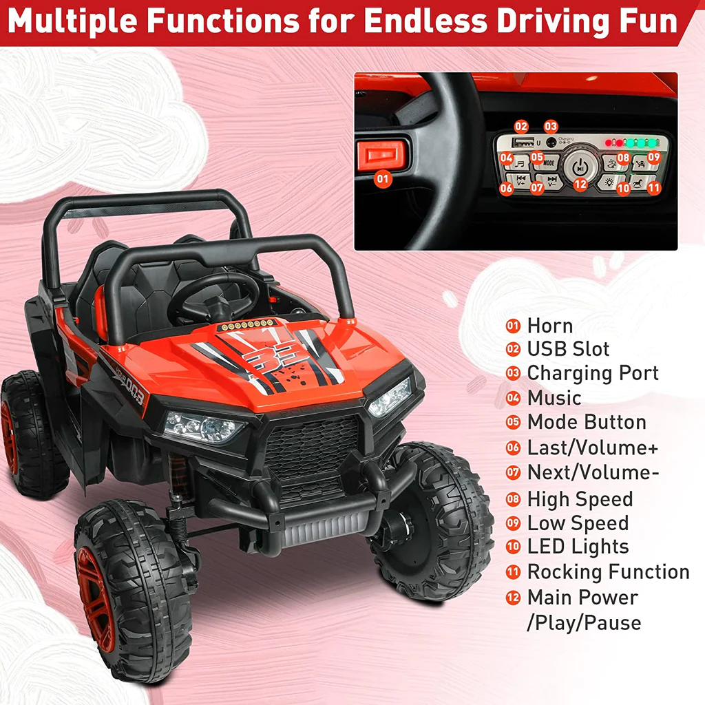 2 Seater Ride On Car Truck 12V Battery Powered Electric Vehicle