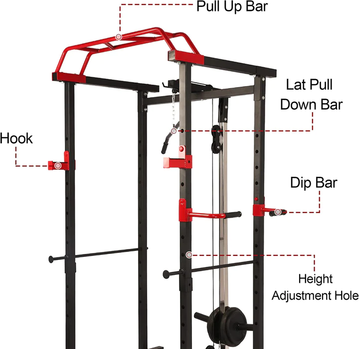Full Body Train Power Rack Squat Cage, Fitness Smith Cage System